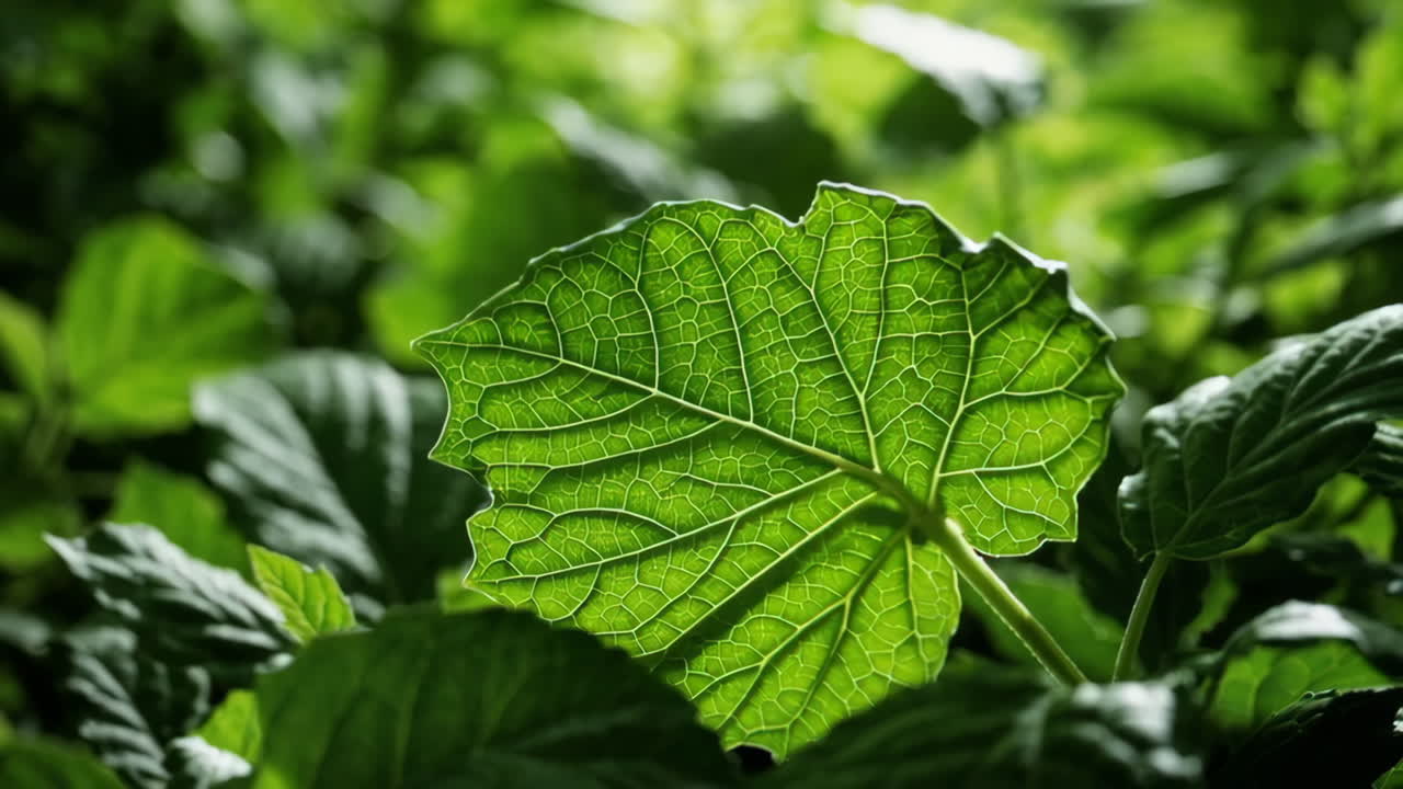 Close-up of a vibrant green leaf