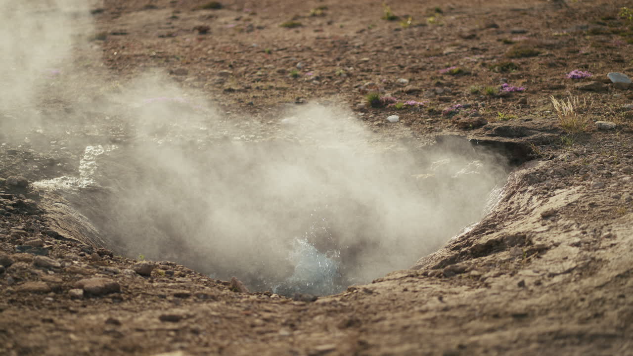 Geyser Eruption: Steam Rising from Geothermal Hot Spring