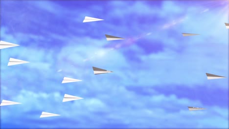animación de un avión de papel volando en bucle