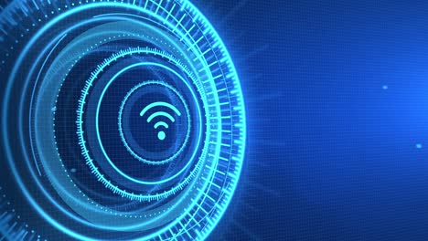 icono de señal wifi animación de bucle hud. internet, negocios, tecnología y concepto de red.
