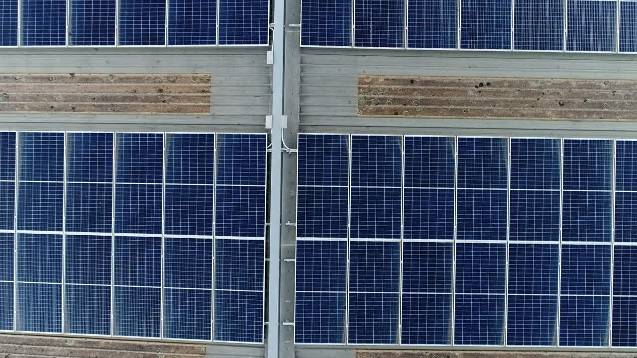 Aerial pull away of solar panels