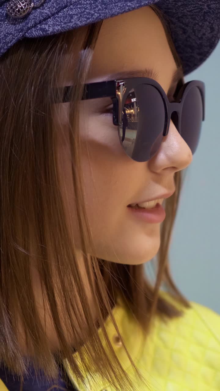 Smiling Teen Girl in Hat and Jacket