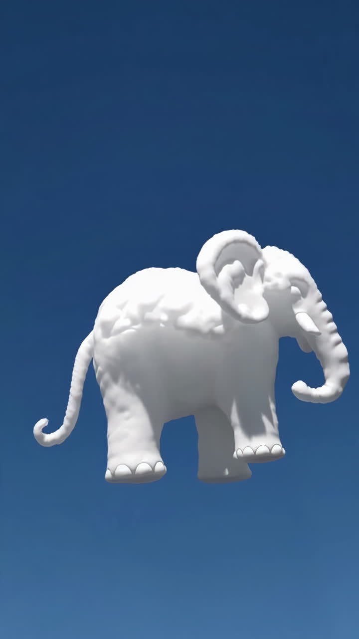 Floating White Cloud Elephant in the Sky