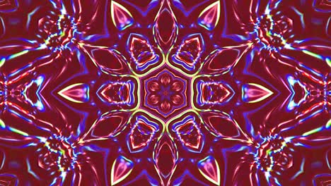 abstract kaleidoscope pattern with red colors. magic mandala. 4k