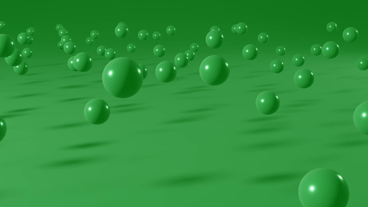 Green balls on an green  background. Minimal motion graphic seamless loop animation