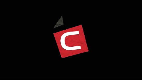 c diseño del logotipo en papel rojo arrugado