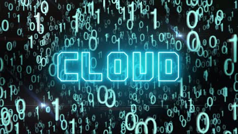 concepto de nube azulada con código digital