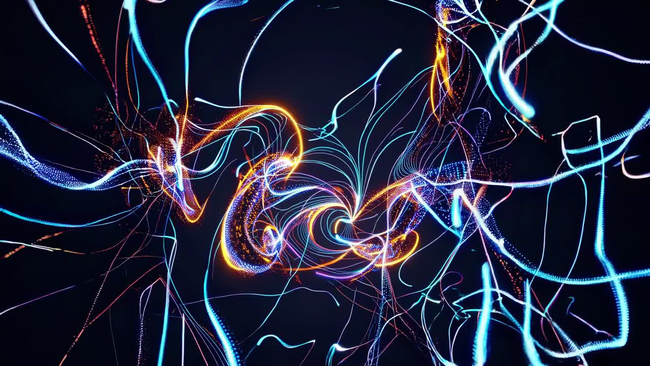 líneas y partículas brillantes abstractas