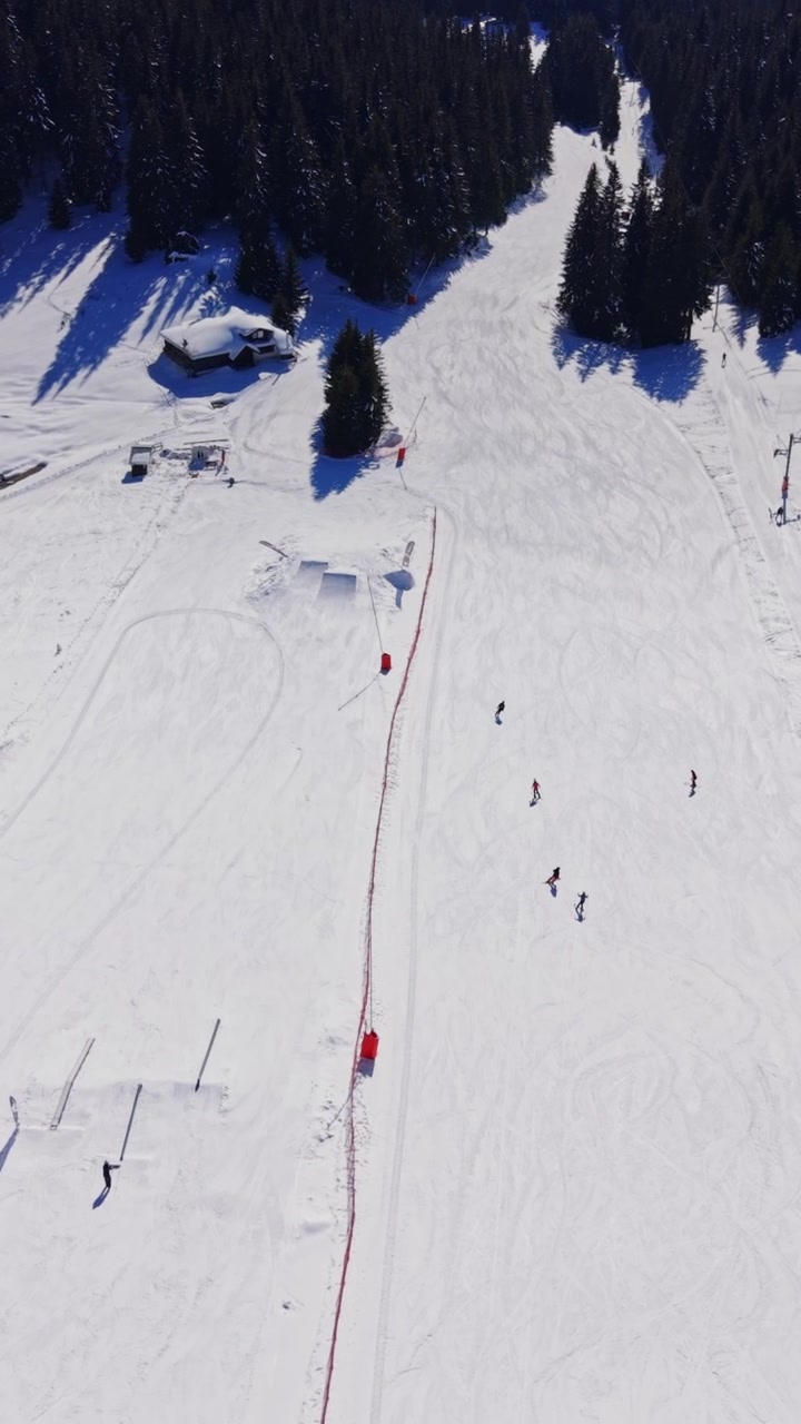 Skiing in the Carpathians Mountains of Bulgaria during winter season