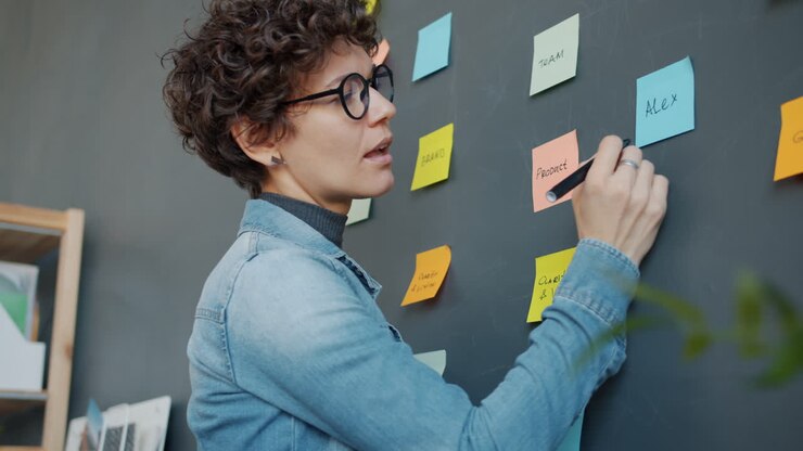 Woman Brainstorming Project Ideas