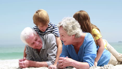 grandparents playing with grandchildren