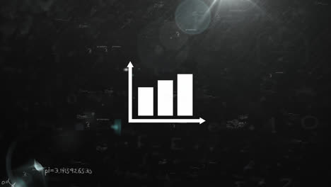 Animation-Mathematischer-Gleichungen-Und-Diagrammsymbol-Auf-Schwarzem-Hintergrund