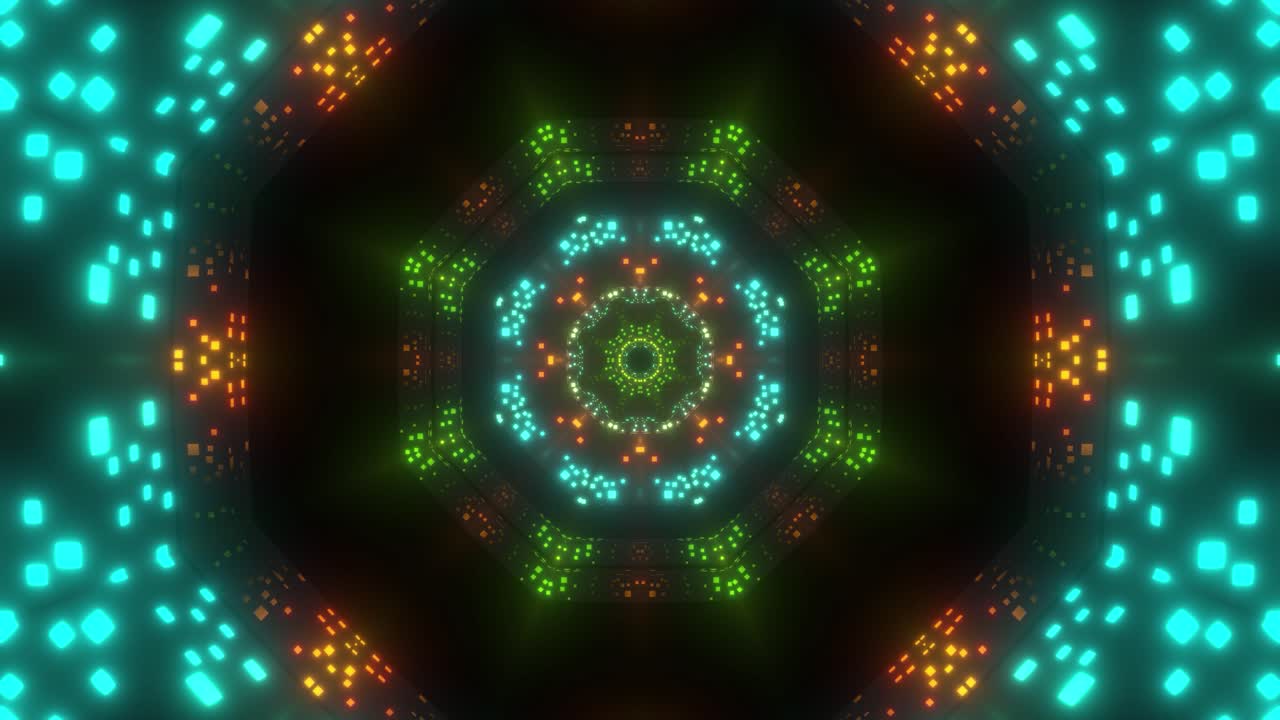 Abstract Neon Mandala Visuals