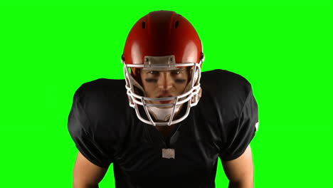 american football player on green screen