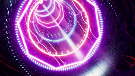 multiple neon light vj tunnel loop