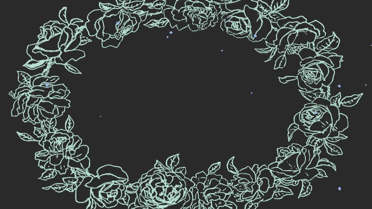 큰 녹색 네온 여름 꽃 패턴