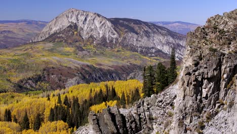 aerial views of colorado's ragged and marcelina mountain ranges during the vibrant colorful fall season