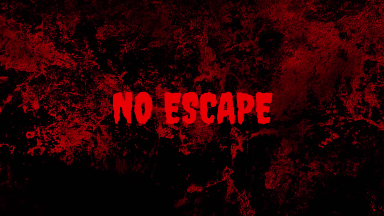 No Escape Text on Bloody Dark Grunge Background