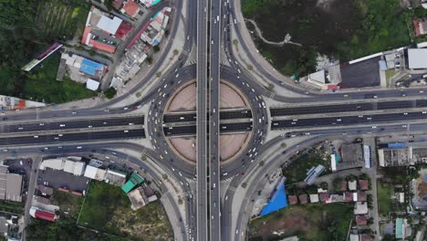 expressway top view, road traffic an important infrastructure