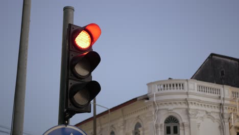 pov to the stoplight traffic safety sign light