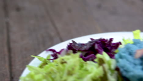 nasi kerabu or blue rice - traditional malaysian dish