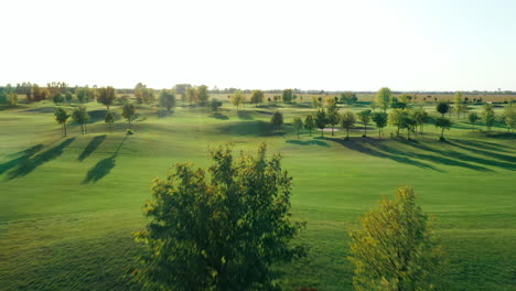 aerial footage of a golf course in bac, near bratislava in slovakia