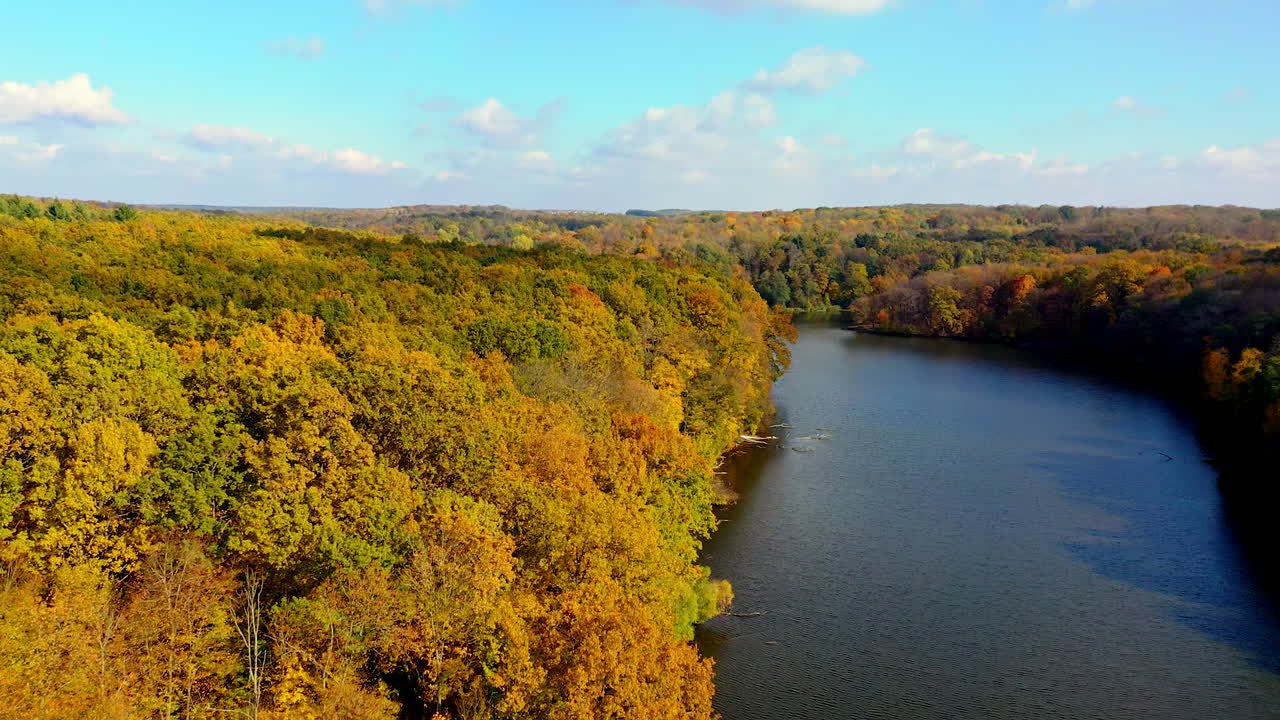Autumn Forest and Lake Landscape