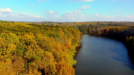 autumn forest and lake landscape