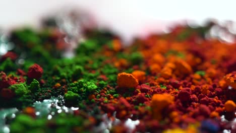 close-up of multicolored powder