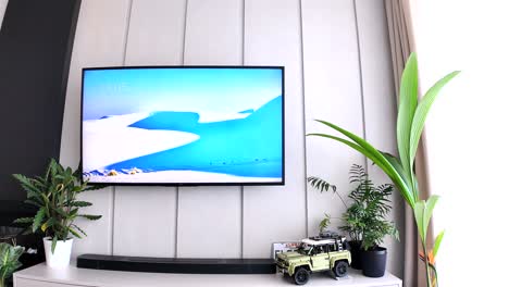 apartment interior with tv set