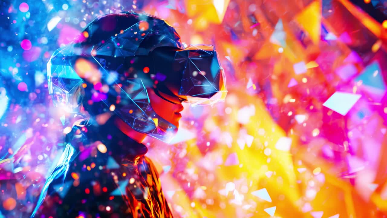 Immersive Virtual Reality Experience: A Futuristic Journey Through Colorful Digital Landscapes Shaping New Realities, Engaging the Mind and Senses in Unseen Dimensions