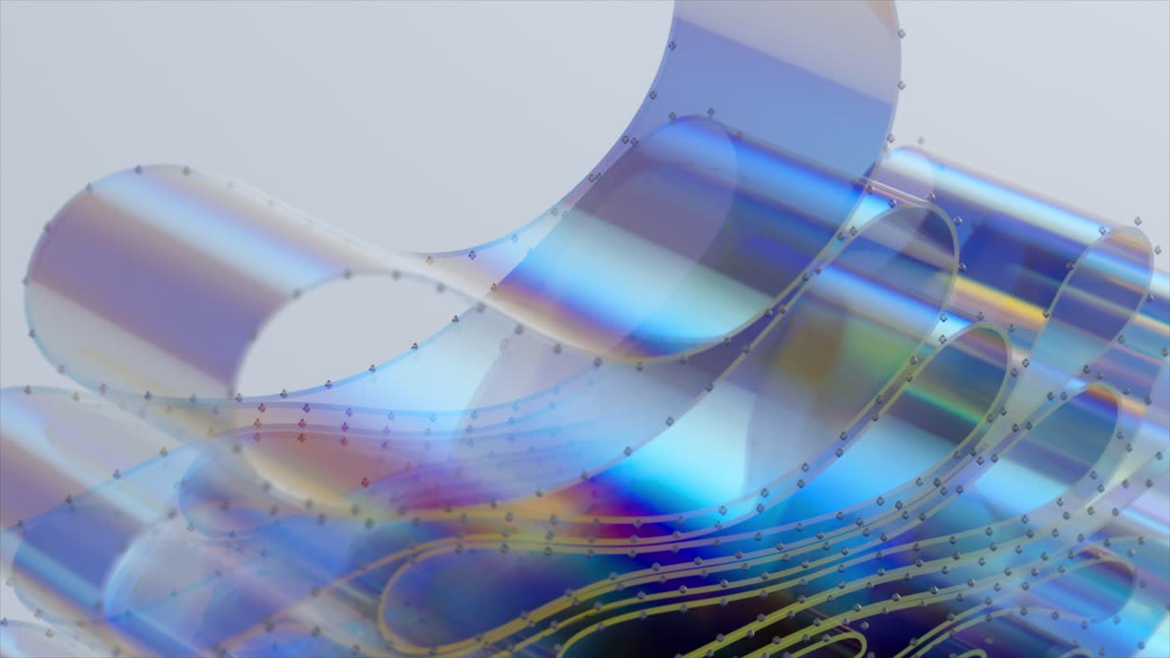 추상적인 iridescent 유리 형태