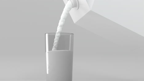 milk pouring down from the paper box, 3d rendering.