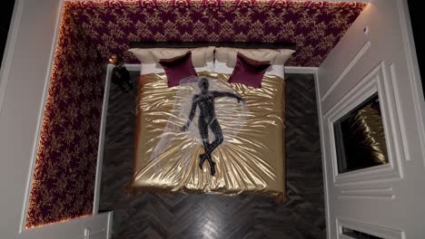 luxury bedroom with mannequin decor