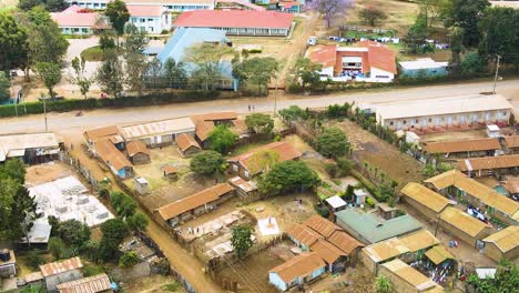 Birdseye-aerial-view-of-Loitokitok-kenya,-shanty-poor-neighborhood-of-Nairobi-suburbs,-Kenya