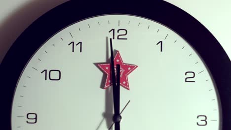 timelapse - clock hand moves back and forth. christmas office clock. countdown. 12 hours.