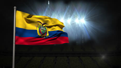 bandera nacional del ecuador ondeando en el mástil