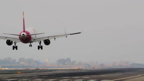 airplane landing on a runway