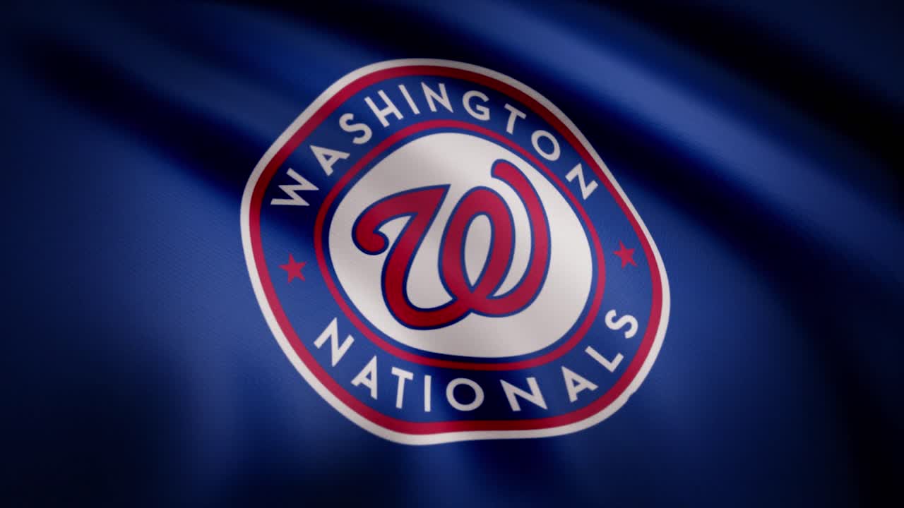 el logotipo de los nacionales de washington en una bandera