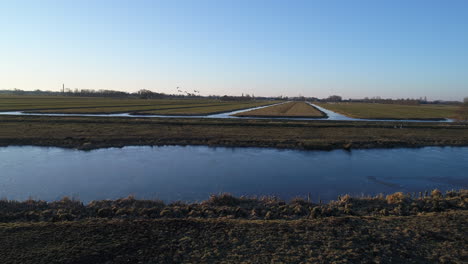 polder lands n the waterscape of stolwijk in south holland, netherlands