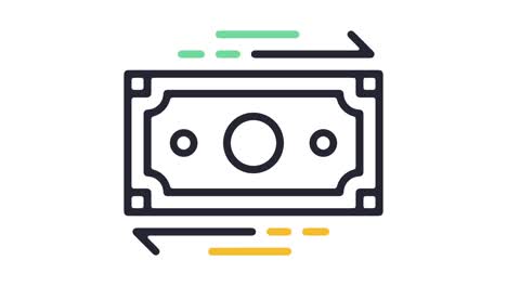 currency exchange line icon animation with alpha