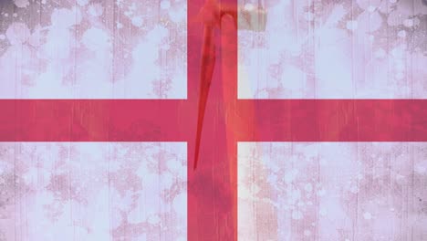 animation of flag of england over wind turbine