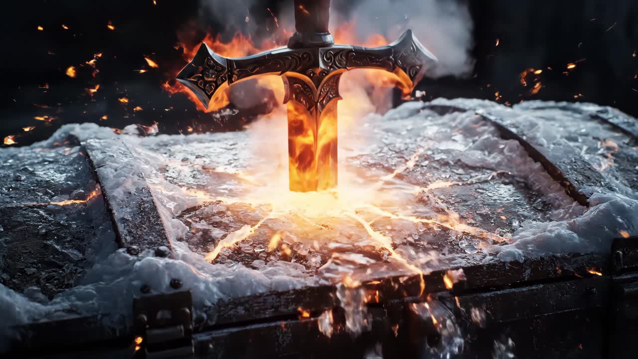 Fiery Transformation of a Cardinal on an Icy Chest