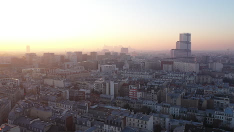 Tribunal-Superior-De-París-Puesta-De-Sol-Toma-Aérea-Francia-Torre-Eiffel-Horizonte-Capital