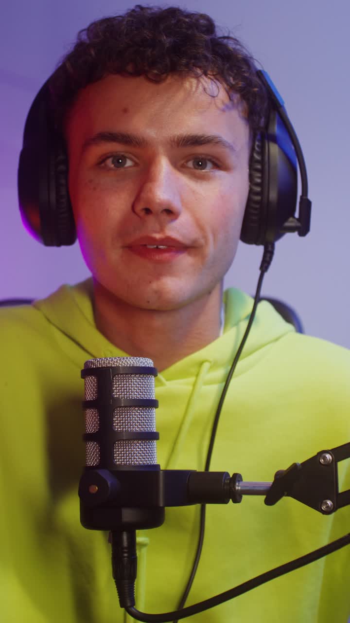 Man with headphones and microphone