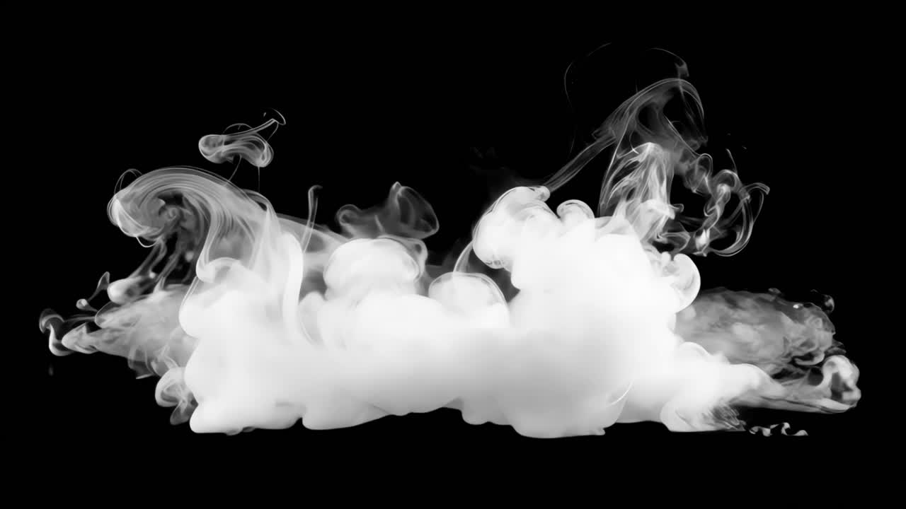 Sovrapposizione animata di fumo bianco, video 4K trasparente, canale alfa, ProRes 4444