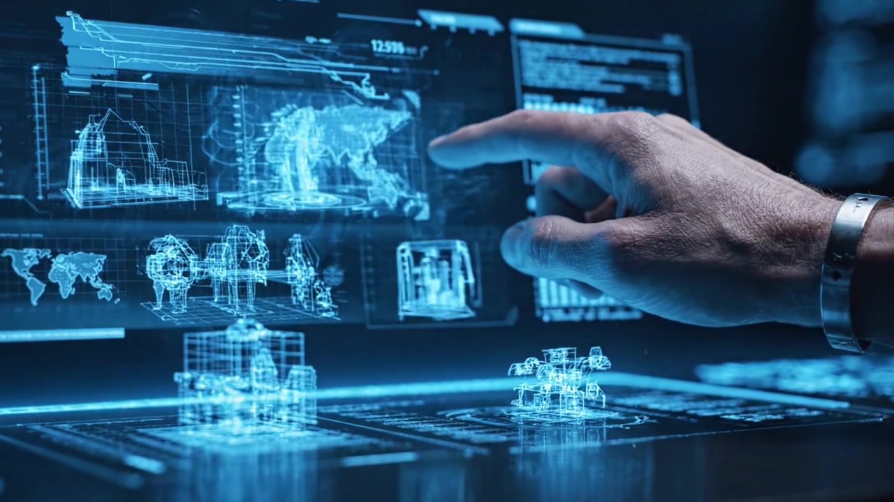 Exploring Advanced Data Analytics through Futuristic Interfaces: A Glimpse into Digital Interaction with Interactive Statistical Displays and 3D Models