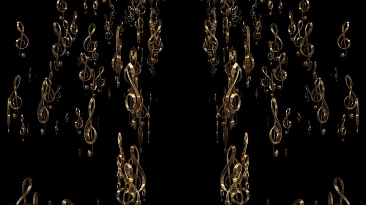 3d realistic animation, Treble Clef Music Background Loop