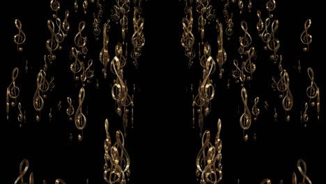 3d realistic animation, treble clef music background loop