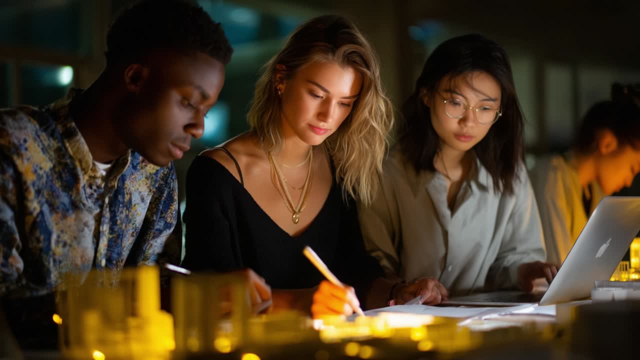 Group of Students Studying Together